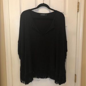 Ralph Lauren poncho look top with fringe